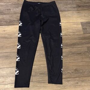 Black leggings with football size large